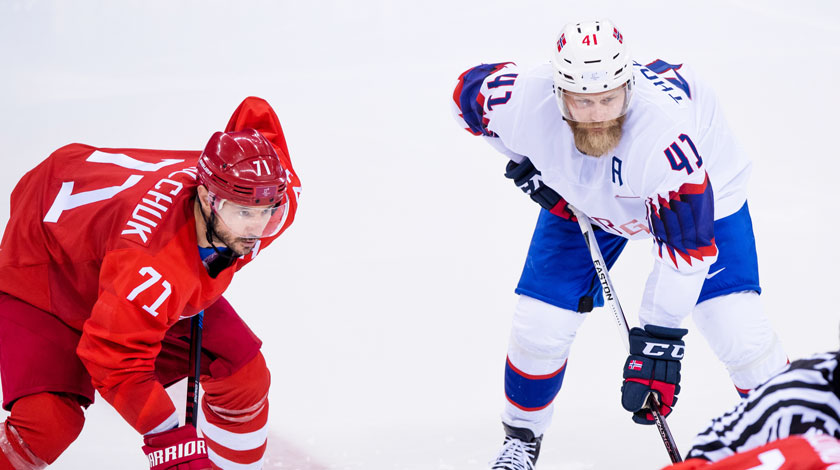 Хоккеисты из РФ обыграли Норвегию со счетом 6:1 и теперь готовятся к встрече с грозным соперником — сборной Чехии Фото: © GLOBAL LOOK press/Jon Olav Nesvold