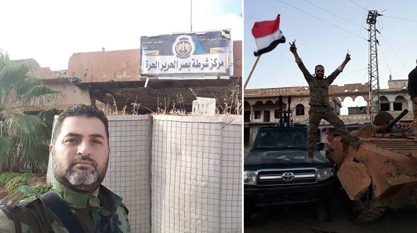 Трофеи сирийских военных в Бусра Аль-Харир и захваченное здание «полиции ССА»