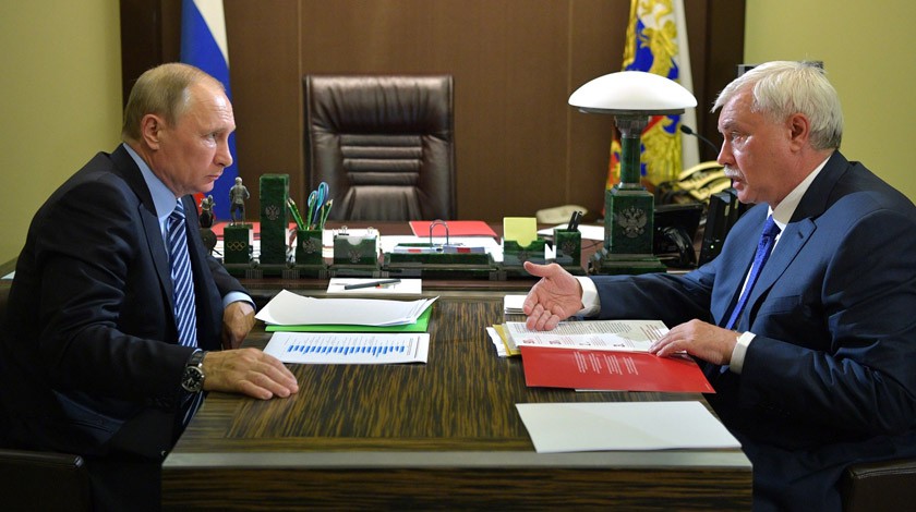 Рабочая встреча с губернатором Санкт-Петербурга Георгием Полтавченко, 9 августа 2017 года