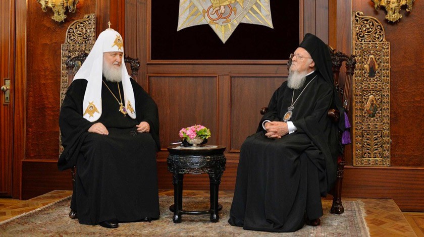 Встреча патриарха Московского Кирилла с патриархом Константинопольским Варфоломеем