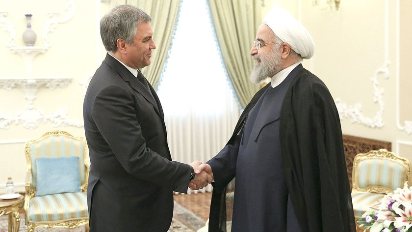 Встреча Председателя Государственной Думы Вячеслава Володина с Президентом Ирана Хасаном Рухани