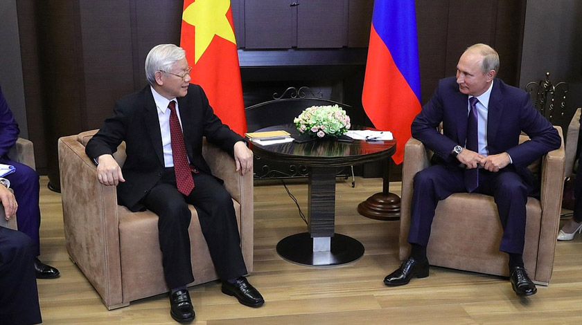 Лидеры стран Владимир Путин и Нгуен Фу Чонг также договорились о кооперации в борьбе с терроризмом Фото: © kremlin.ru