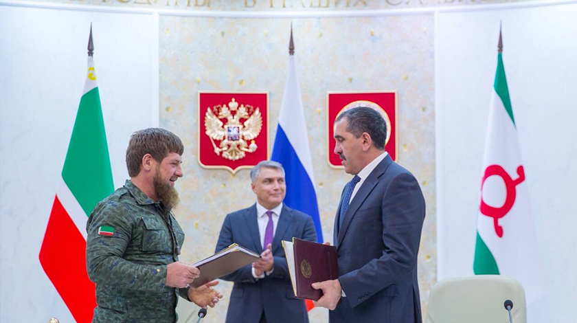 Руководители республик положили конец спору, который продолжался с  момента распада Чечено-Ингушской АССР в 1991 году undefined