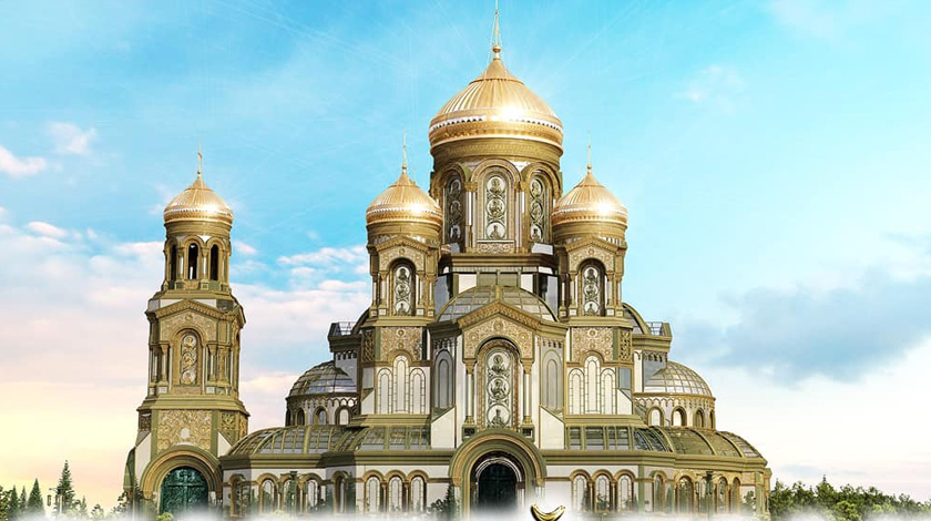 Подмосковная церковь совместит в себе как религиозные, так и просветительские функции Макет главного храма Вооруженных Сил России