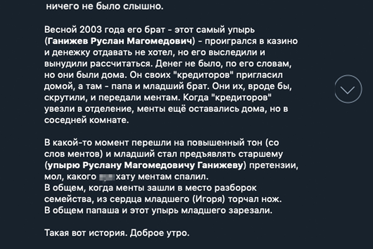 Telegram-канал: Уволенный из Росгеологии топ-менеджер убил своего брата