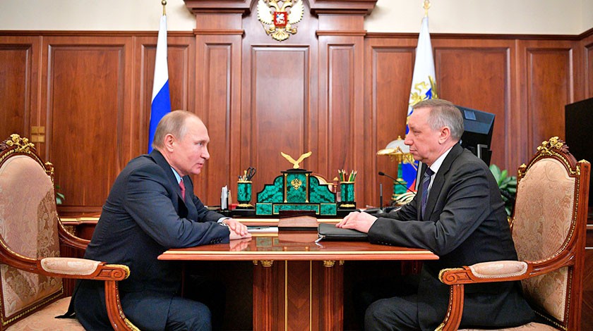 Президент РФ Владимир Путин и врио губернатора Санкт-Петербурга Александр Беглов