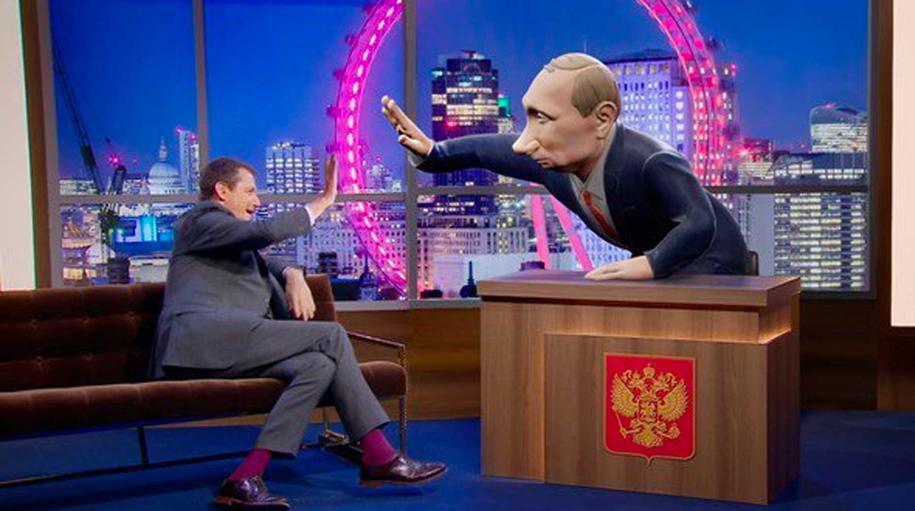 Трехмерный российский лидер будет не только сидеть за столом, но и ходить по студии Фото: © BBC Two