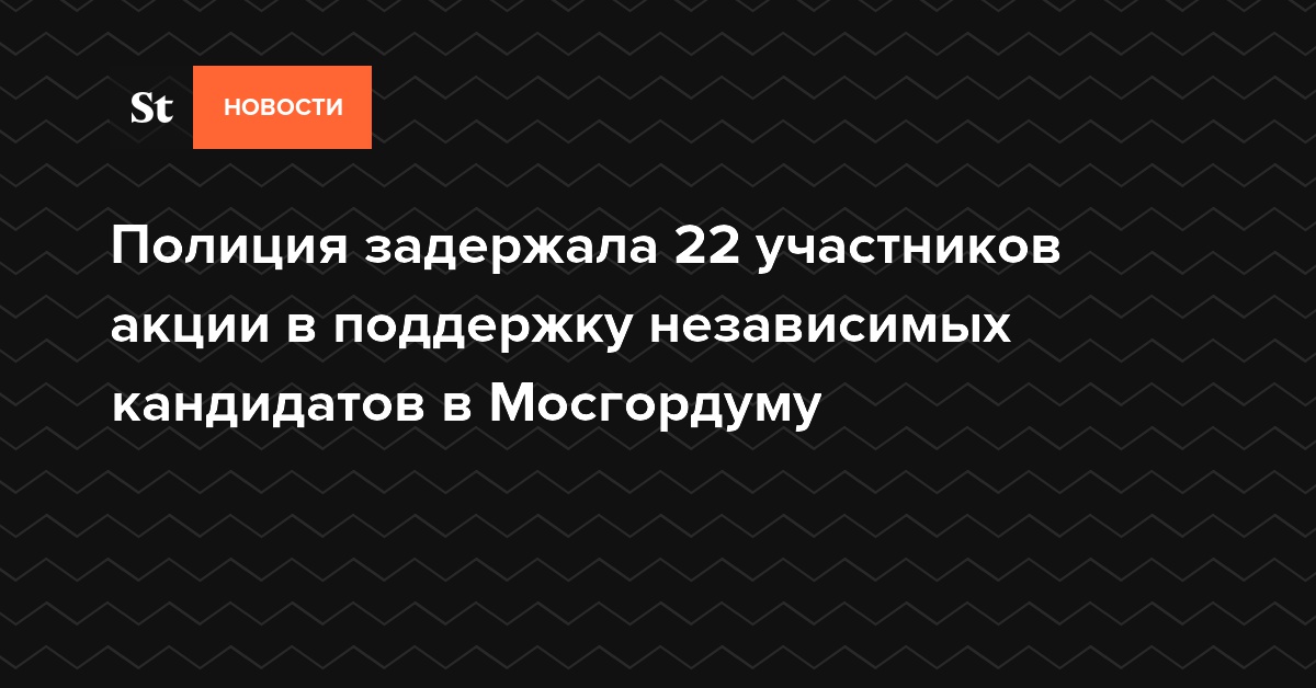 Полиция задержала 22 участников акции в поддержку независимых кандидатов в Мосгордуму