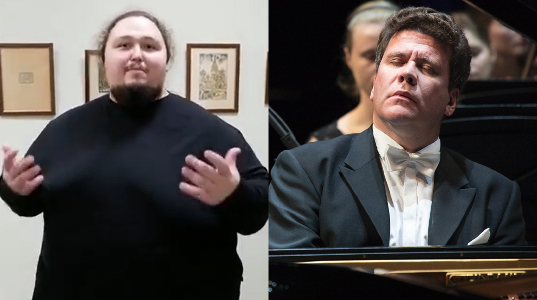 Пианист заявил, что музыканты должны выбираться из филармоний и консерваторий к людям Лука Сафронов (слева), Денис Мацуев (справа)