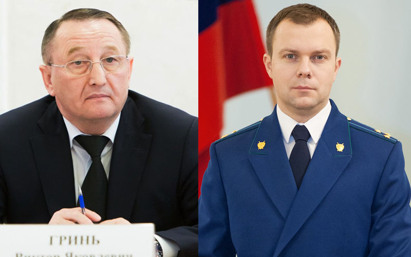 Кроме того, в отставку подал официальный представитель Генпрокуратуры Александр Куренной Виктор Гринь (слева) и Александр Куренной (справа)