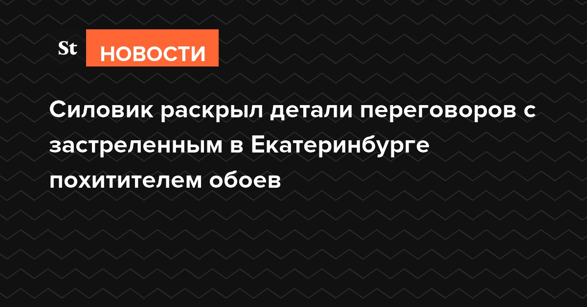 Силовик раскрыл детали переговоров с застреленным в Екатеринбурге похитителем обоев