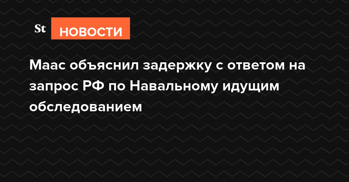 Маас объяснил задержку с ответом на запрос РФ по Навальному идущим обследованием