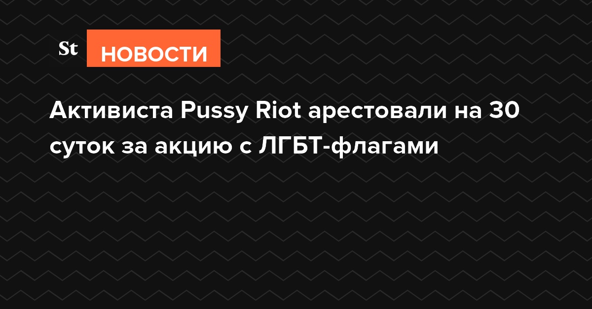 Активиста Pussy Riot арестовали на 30 суток за акцию с ЛГБТ-флагами