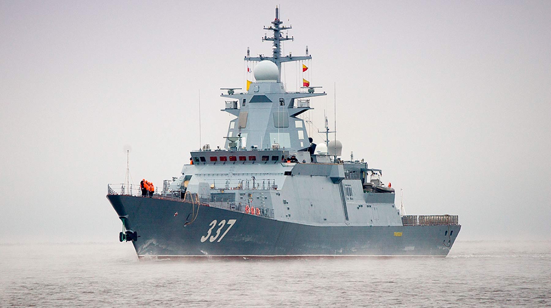 Боевой корабль проходит завершающий этап государственных испытаний в морском полигоне Балтийского флота Фото: © Global Look Press / Министерство Обороны РФ