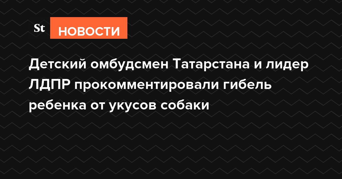 Детский омбудсмен Татарстана и лидер ЛДПР прокомментировали гибель ребенка от укусов собаки
