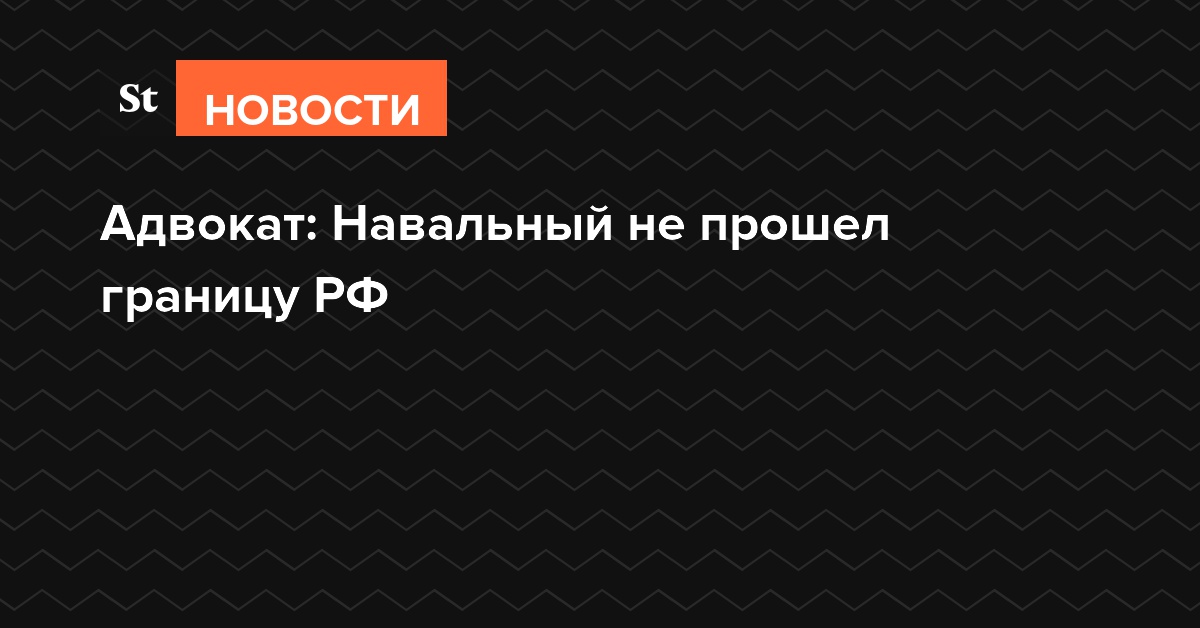 Адвокат: Навальный не прошел границу РФ