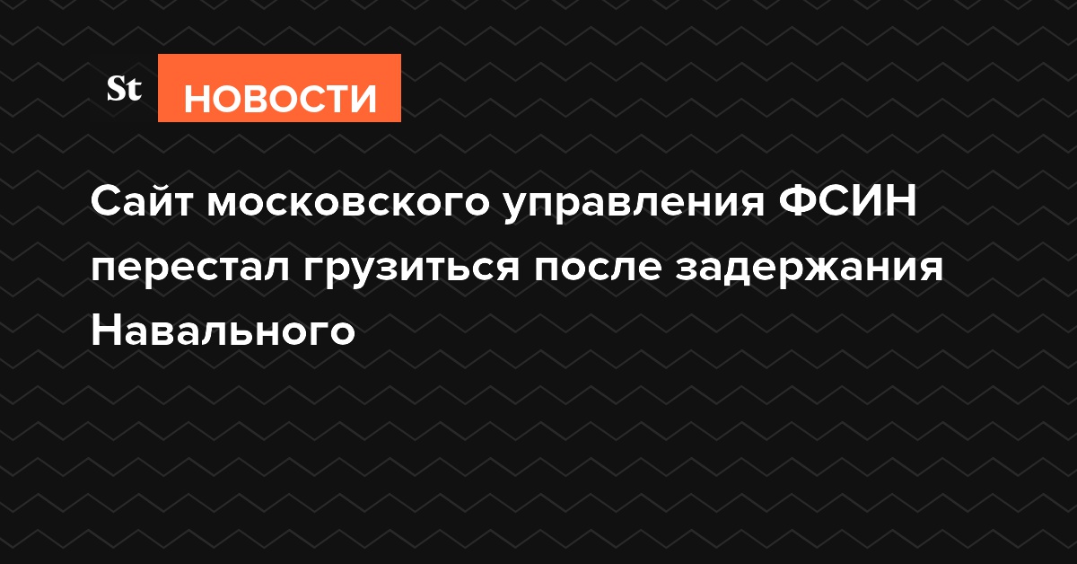 Сайт московского управления ФСИН перестал грузиться после задержания Навального