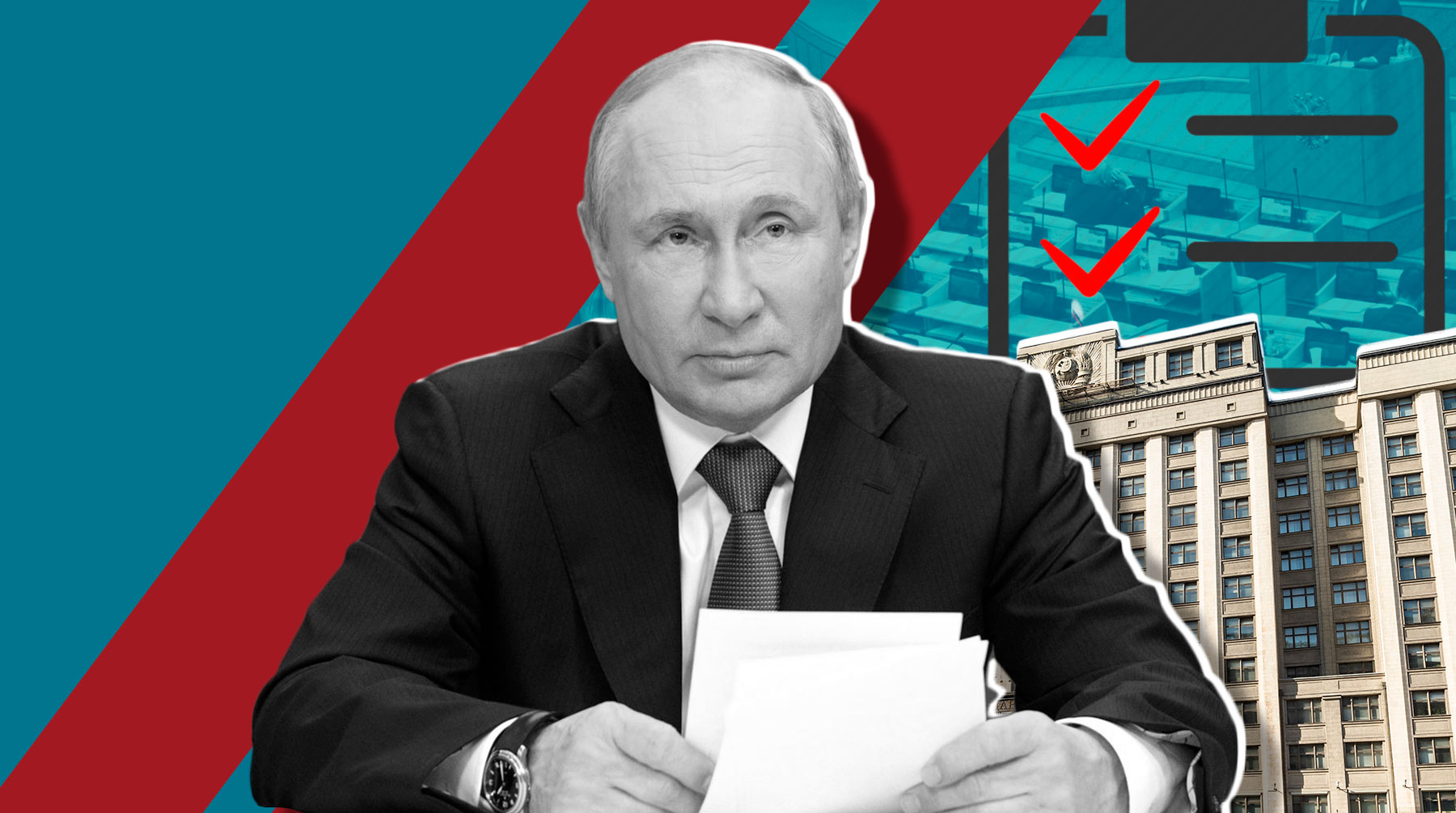 Президент России также отметил, что избиратели поддержат на выборах тех кандидатов, которые «служат Родине» Коллаж:  Daily Storm