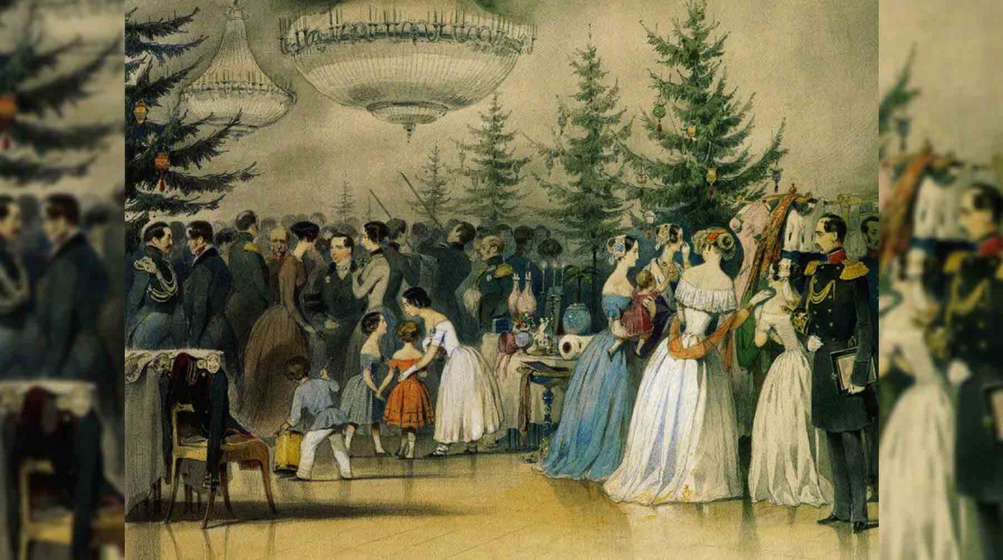 Чернышев Алексей Филиппович. «Сцены из семейной жизни императора Николая I. Рождественская елка в Аничковом дворце» (1850)