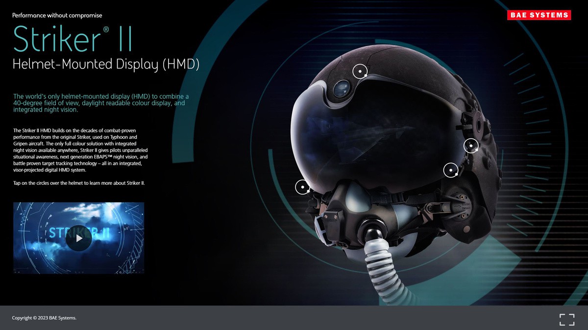 Striker II HMD - новый высокотехнологичный шлем для военных пилотов от компании BAE Systems