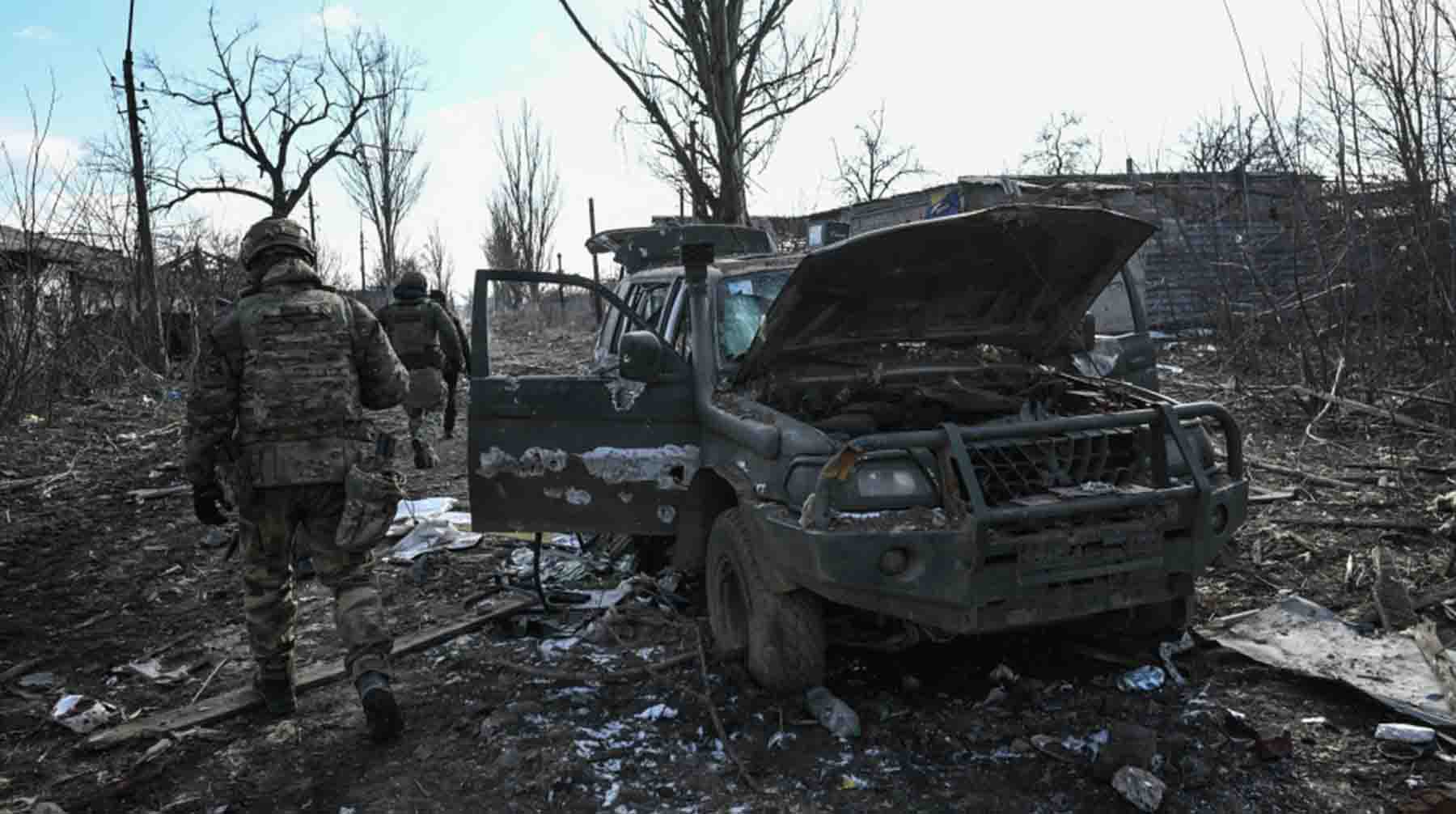 Бойцы 55-й мотострелковой бригады Центрального военного округа (ЦВО) на зачистке Авдеевки