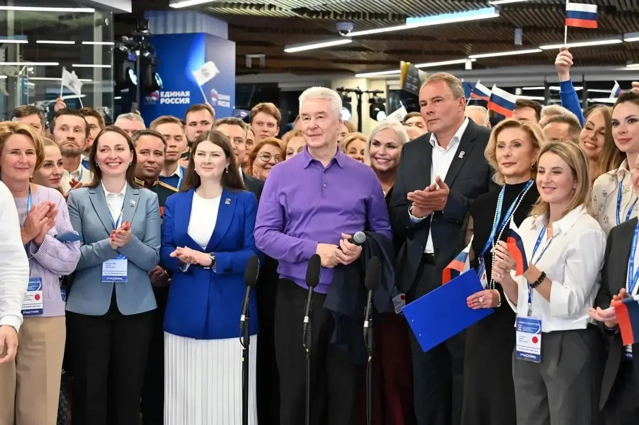 Сергей Собянин в Штабе общественной поддержки/Фото: соцсети